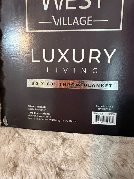 Luxury Living Plush Throw Blanket - Taupe - Picture 3 of 5